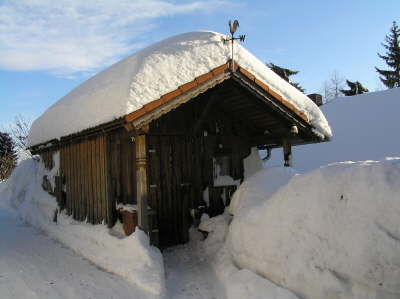 Gartenhaus ohne Schnee